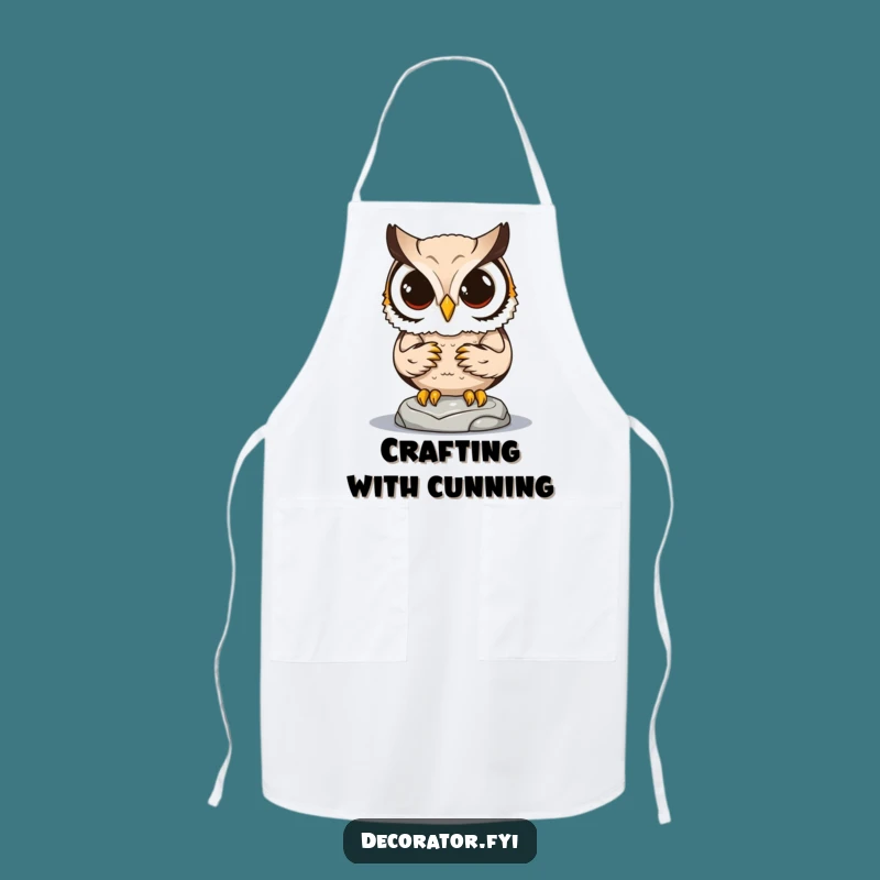 Funny Determined Owl Chef Apron: Cook with Precision and Humor