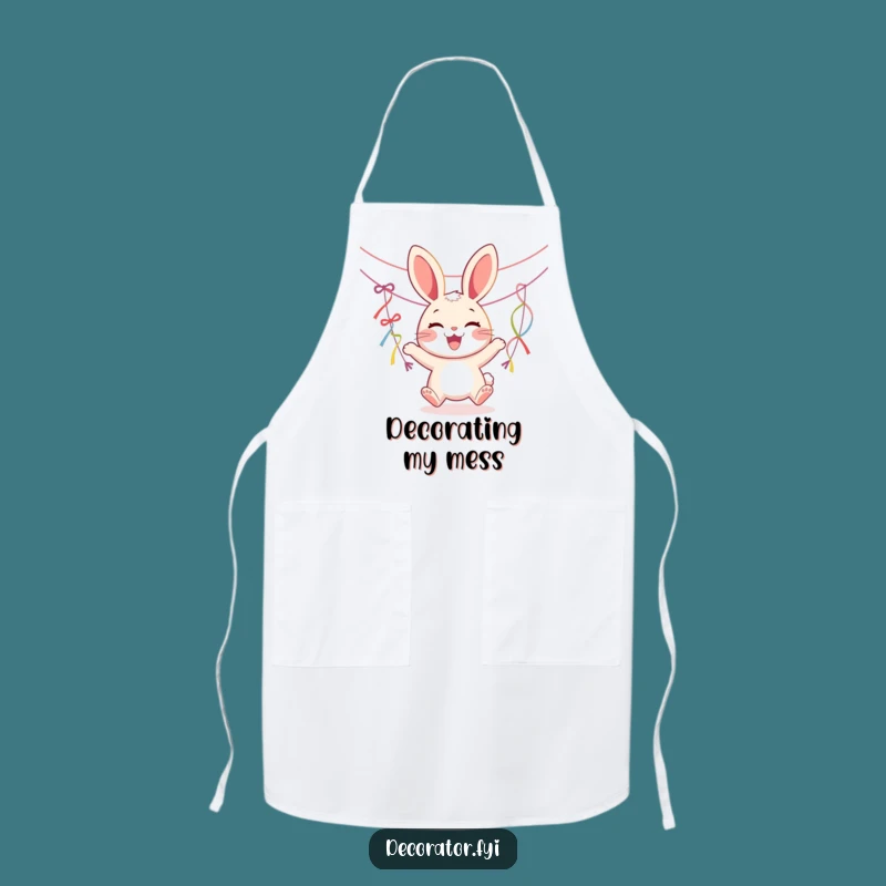 Funny Joyous Rabbit Streamers Apron: Chef Party Bib, Perfect Funny Gift