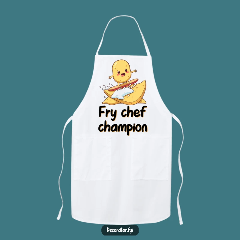 Funny Potato Surfing Chip Apron: Hilarious Determined Kitchen Wear for Adventurous Cooks