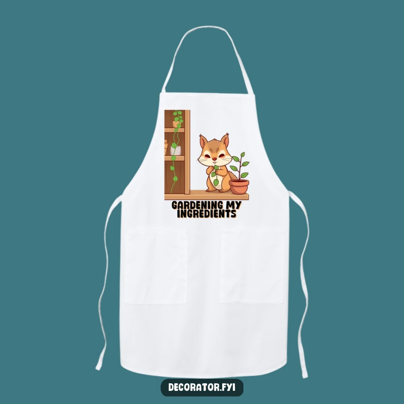 Funny Determined Squirrel Plant Apron: Chef Gardener Bib, Perfect Funny Gift