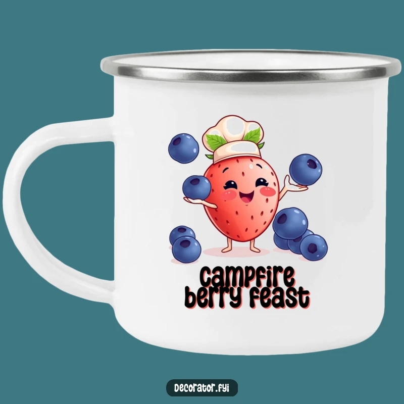 Funny Strawberry Chef Camping Mug: Durable & Hilarious Outdoor Drinkware, Perfect Funny Gift