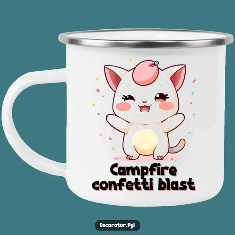 Funny Camp Party Mug: Mischievous Confetti, Humorous Outdoor Gift