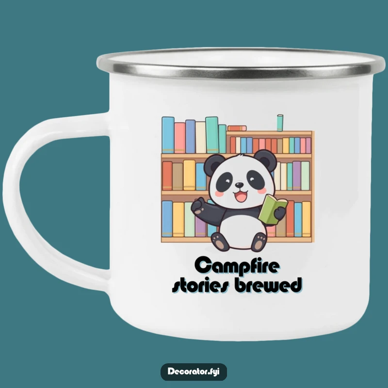 Funny Panda Explorer Camping Mug: Enjoy Your Brew Amidst Literary Adventures