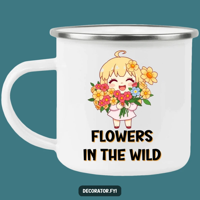 Funny Flower Arranger Camp Mug: Enjoy Your Drink with Floral Cheer and Outdoor Humor