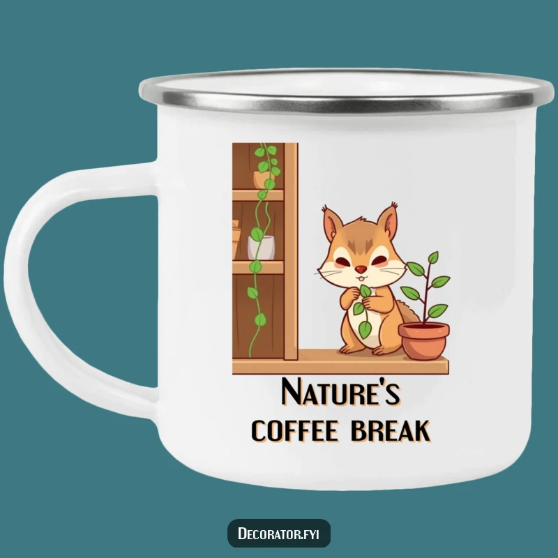 Funny Determined Squirrel Plant Camping Mug: Durable Gardener Cup, Great Funny Gift