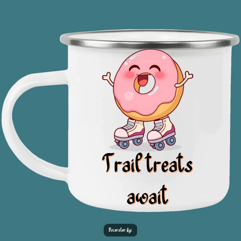 Funny Donut Roller Skate Camping Mug: Hilarious Wobbly Treat Drinkware for Outdoor Fun