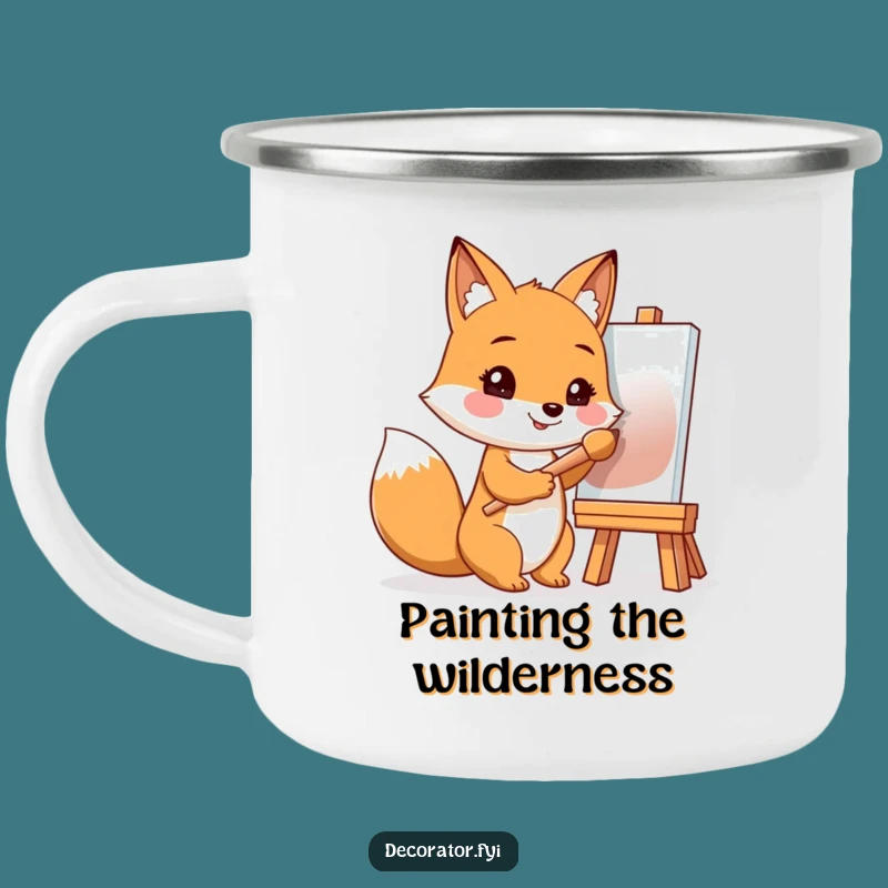 Funny Fox Artist Camping Mug: Creative Sips Outdoors