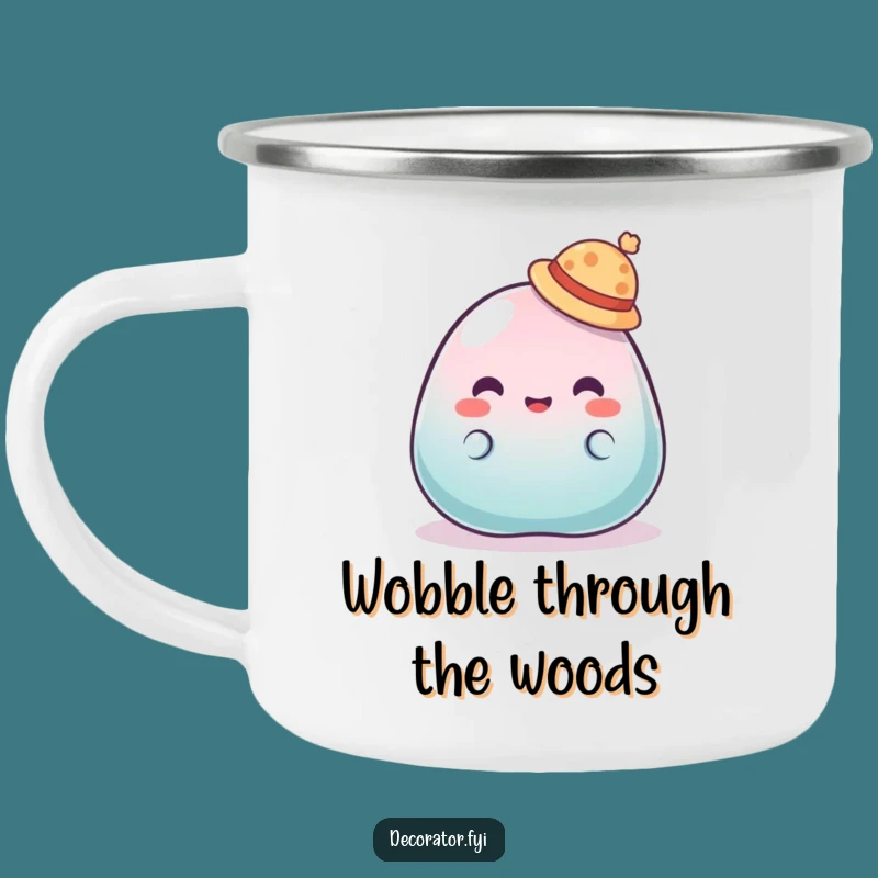 Funny Jelly Hat Camping Mug: Silly Outdoor Gift, Wobbly Humorous