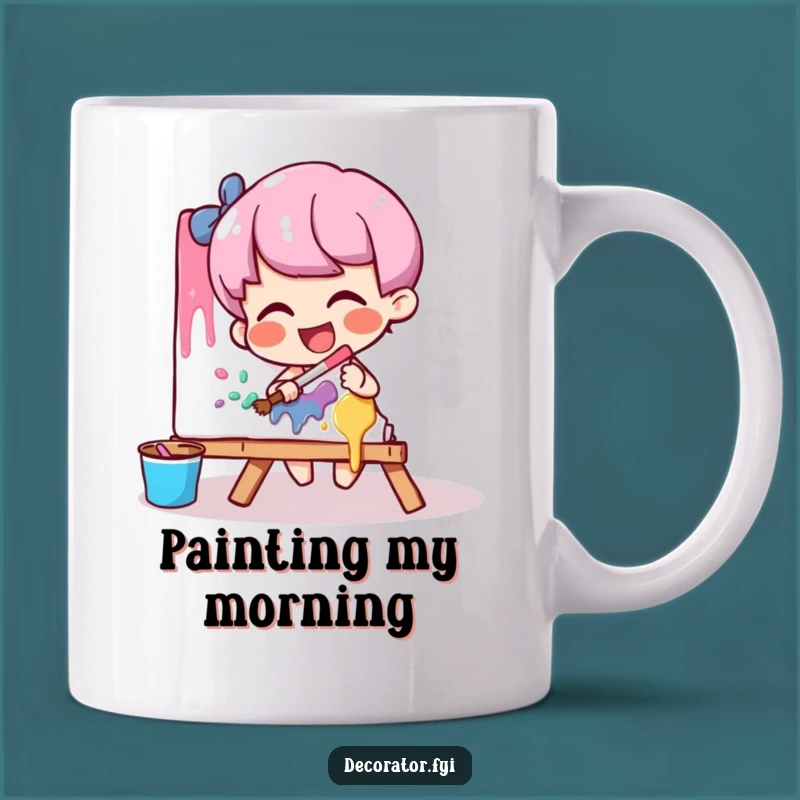 Funny Artist Mug: Giggling Painter's Messy Masterpiece for a Hilarious Gift!