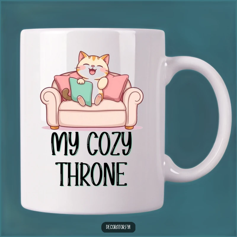 Funny Cat Decorator Mug: Hilarious Gift for Sofa Lovers and Feline Fans!