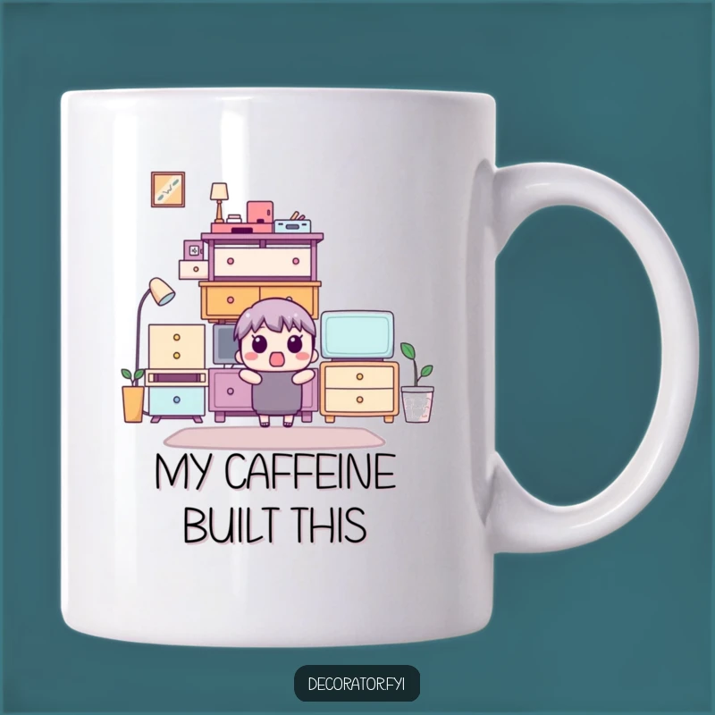Funny Furniture Stack Mug: Hilarious Surprise Gift for Decorators and Neat Freaks!