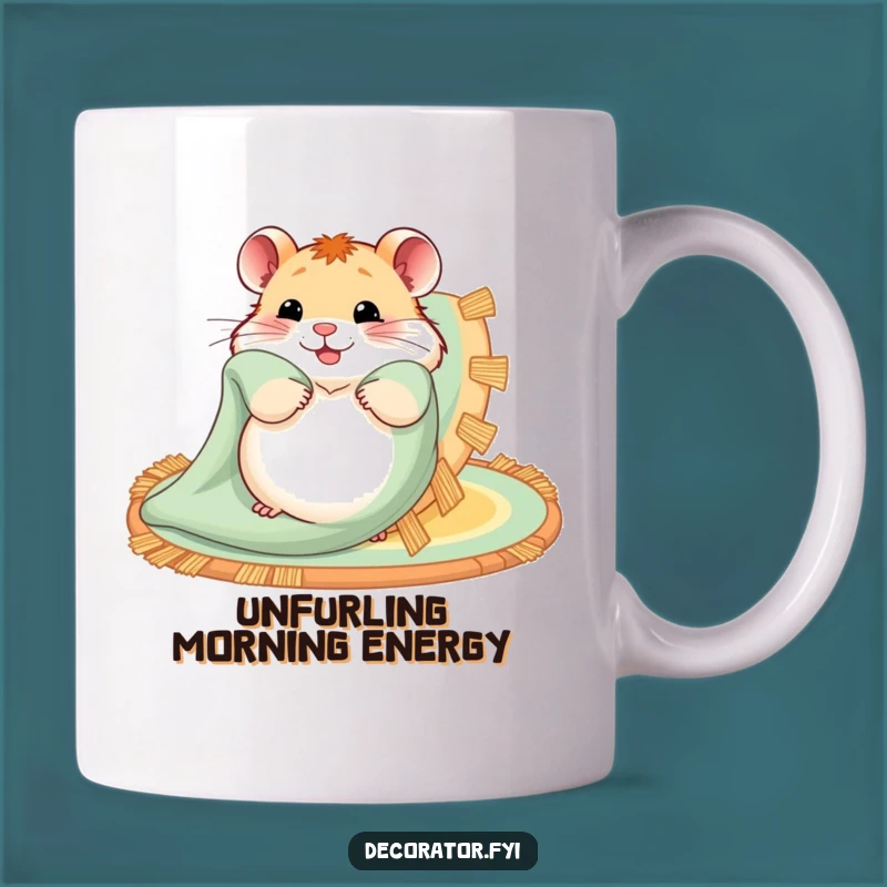 Funny Hamster Rug Unfurling Mug: Adorable Home Decor Gift