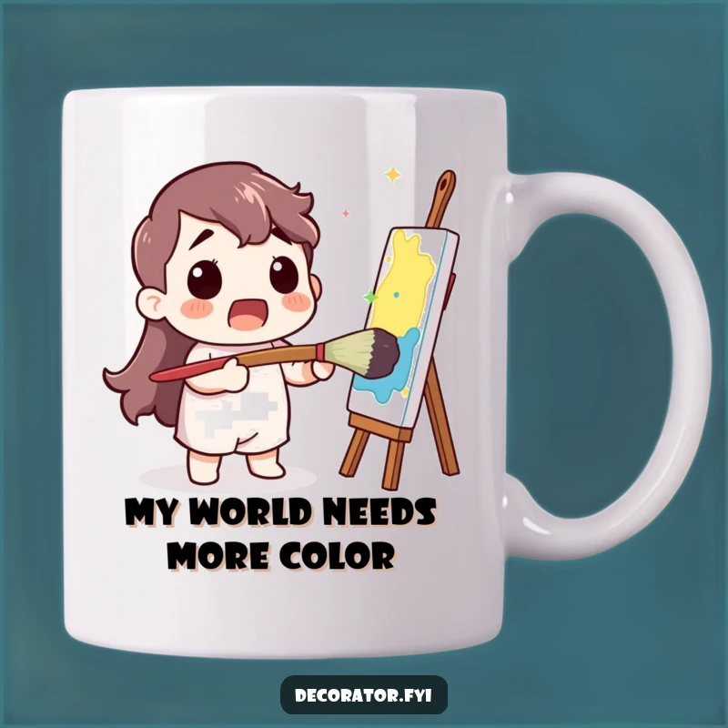 Funny Surprised Painter Mug: A Splash of Color for Art Lovers, Perfect Gift