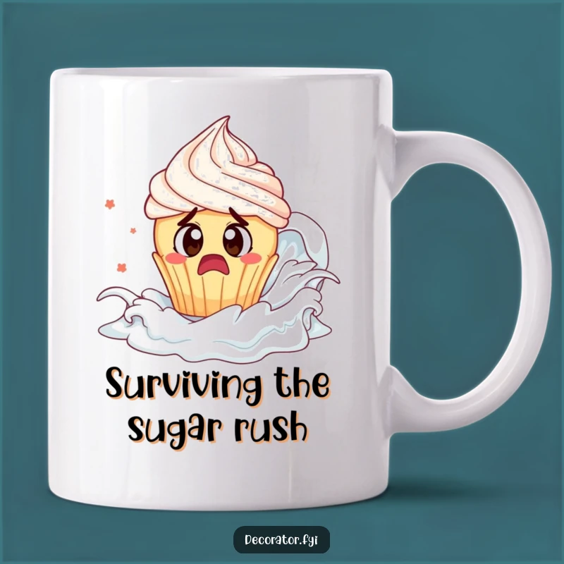 Funny Cupcake Frosting Tsunami Mug: Hilarious Dessert Disaster Gift, Laugh Out Loud