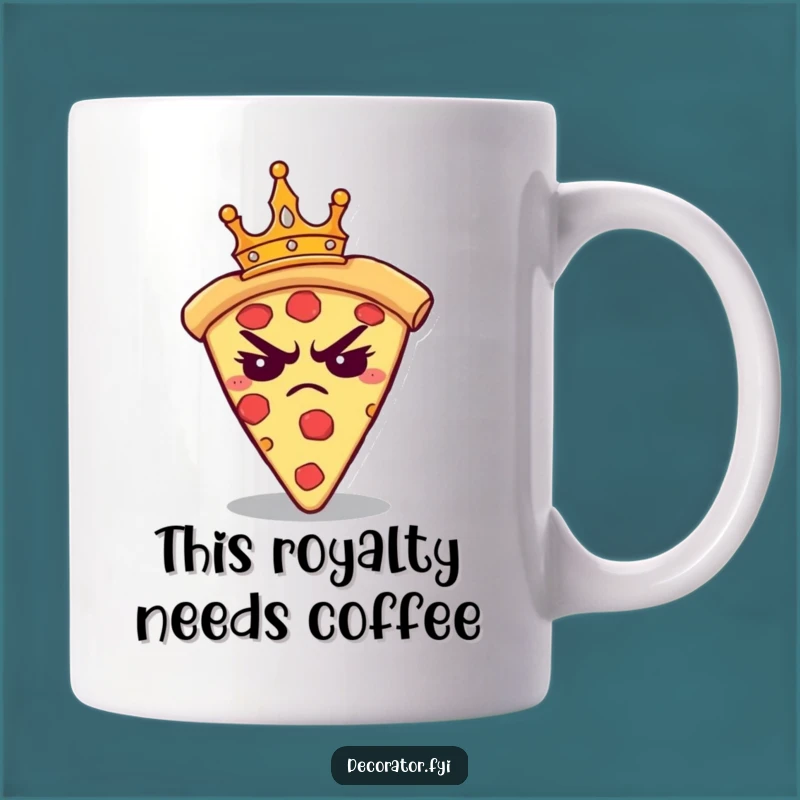 Funny Grumpy Pizza King Mug: A Hilarious Crowned Foodie Gift for Pizza Lovers
