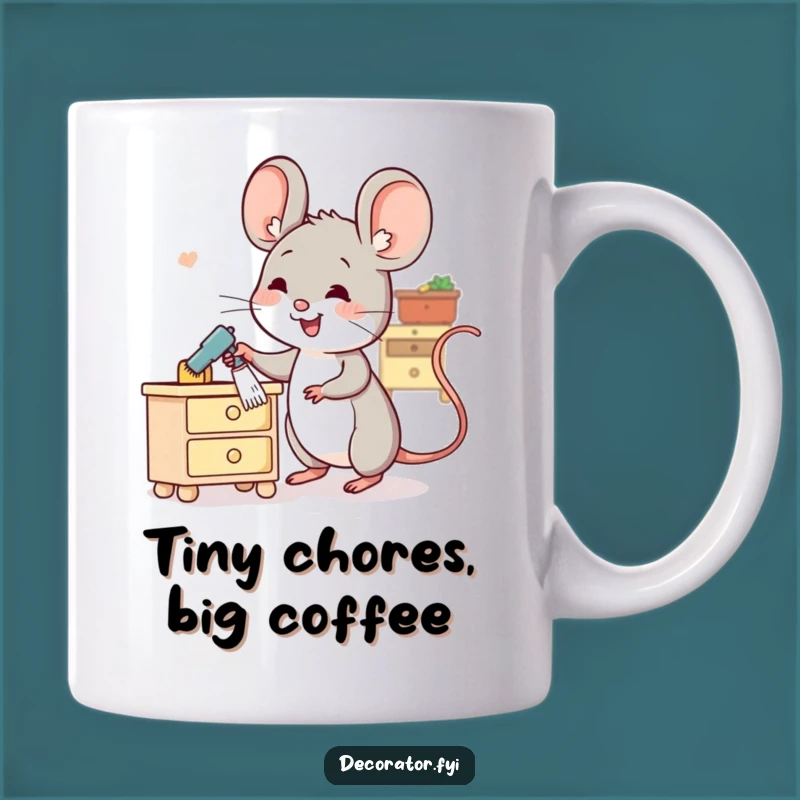Funny Mouse Dusting Mug: A Whimsical Gift for the Tidy Friend