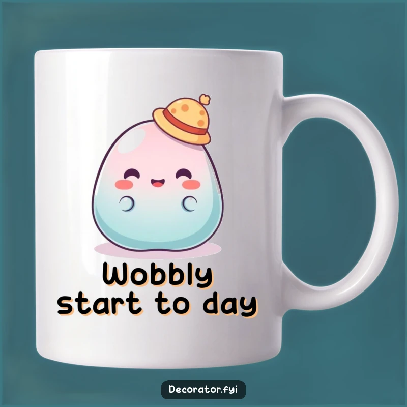 Funny Jelly Hat Mug: Wobbly Character, Silly Moment, Perfect Humorous Gift