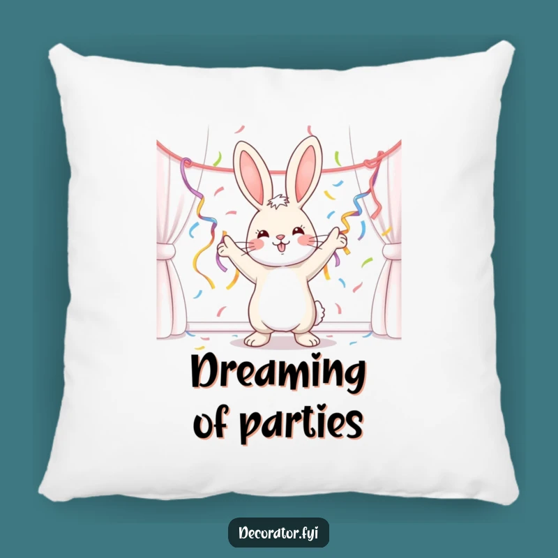 Funny Bunny Party Pillow: Snuggle Up with Festive Fun!