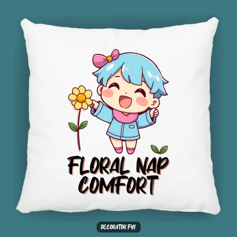 Funny Decorator Character Flower Pillow - Plush Comfort with a Cheerful Accent