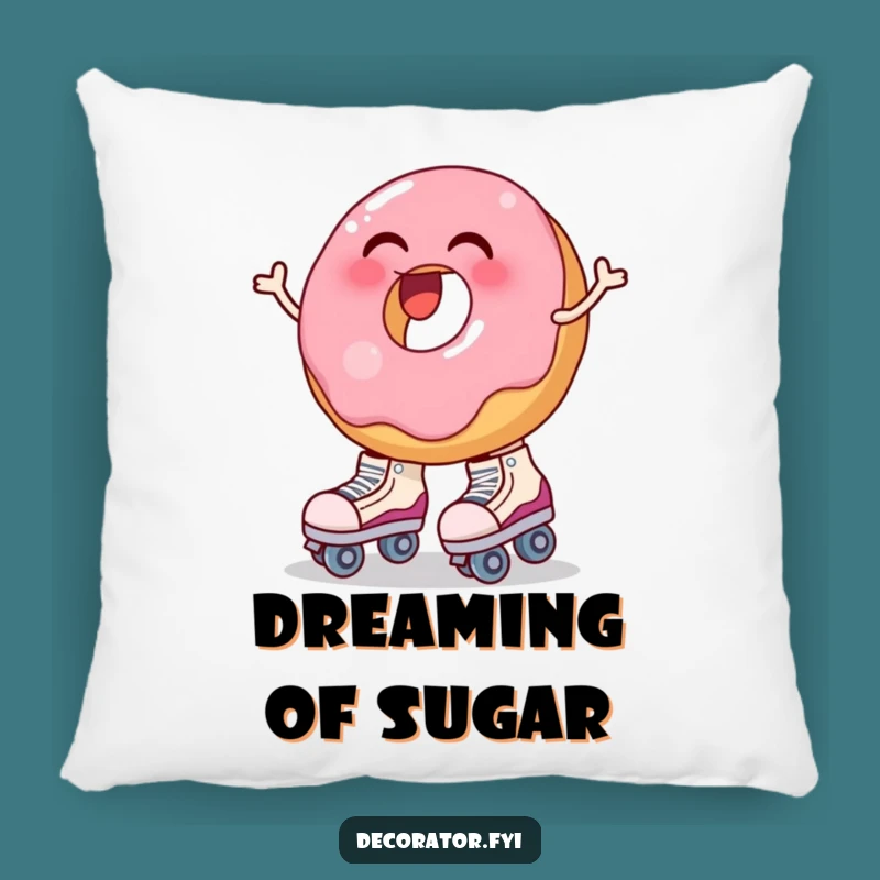 Funny Donut Roller Skate Pillow: Cozy & Hilarious Wobbly Treat Comfort for Your Home