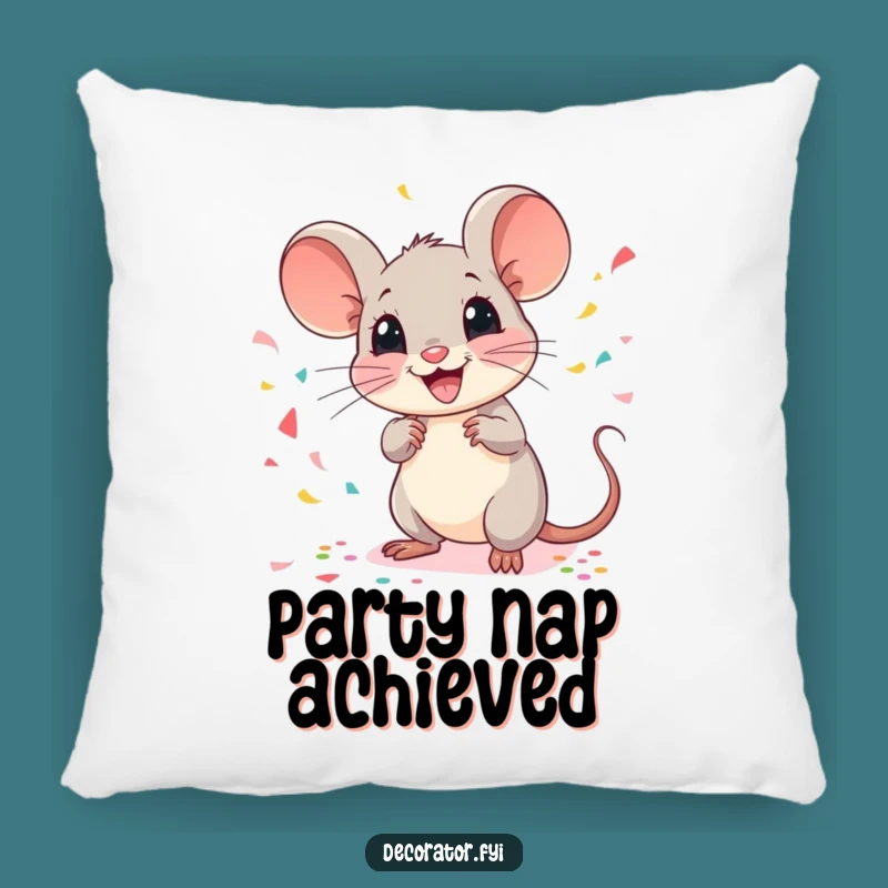 Funny Mouse Celebration Pillow: Add Festive Flair to Your Home with This Funny Gift