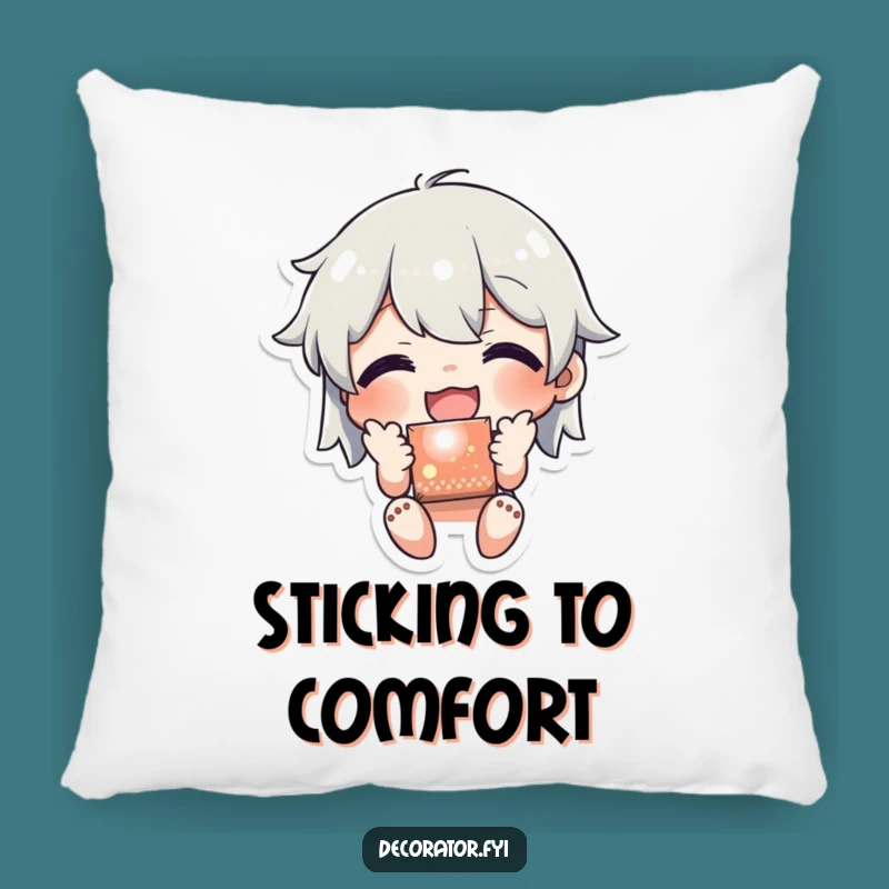 Funny Sticker Pillow: Joyful Application, Cozy Humorous Gift