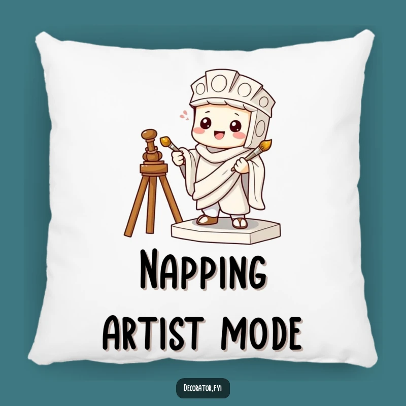Funny Art Prank Pillow: Mischievous Statue Character, Cozy Funny Gift