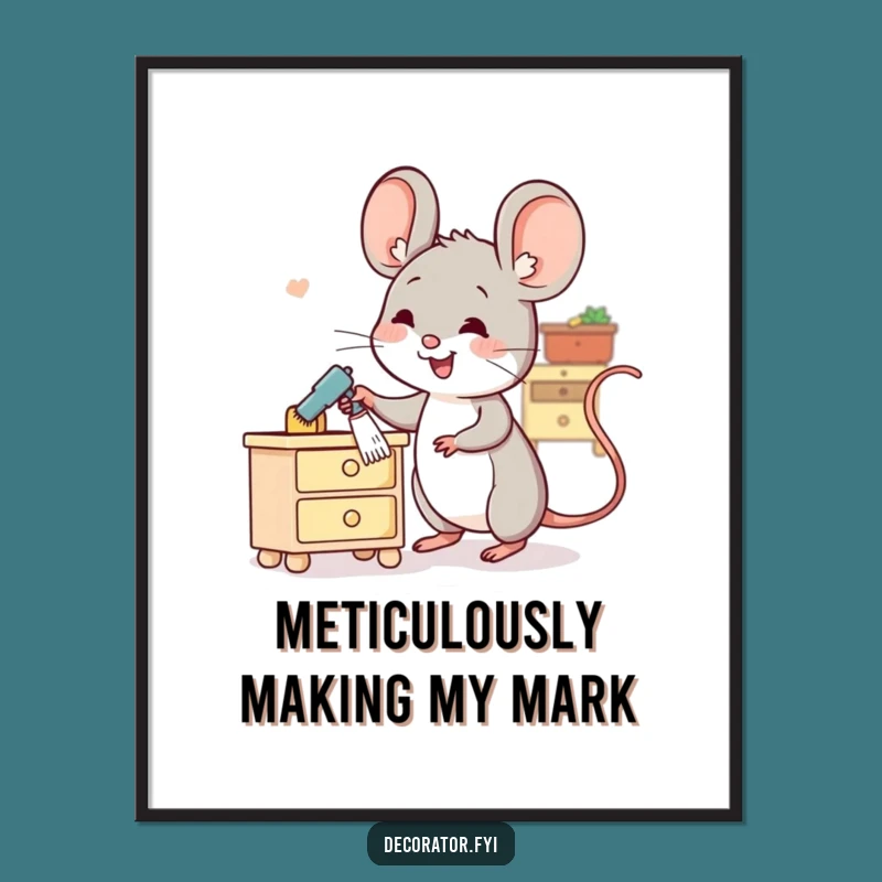 Funny Cheerful Mouse Digital Art: Instant Whimsy for Your Walls
