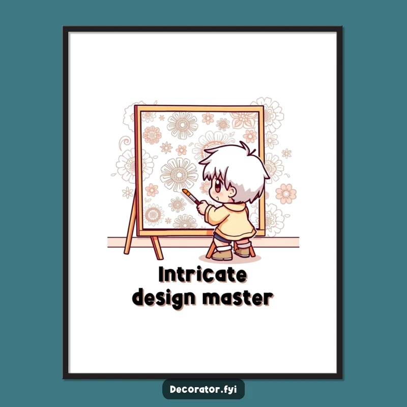 Funny Digital Detail Art: Determined Painter's Work, Instant Funny Gift