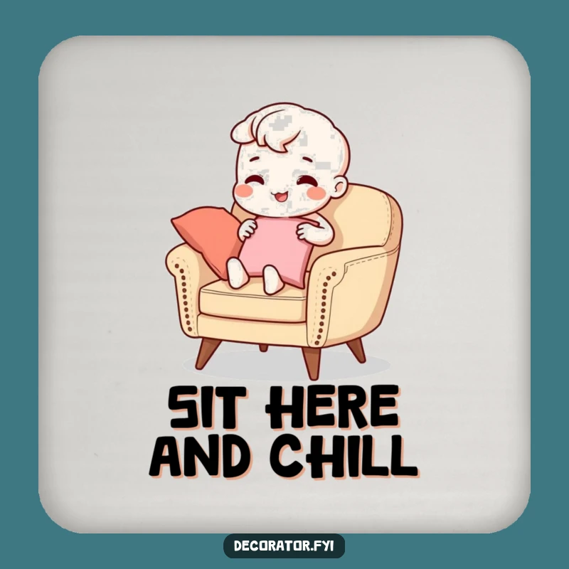 Funny Coaster Set: Beaming Character's Decorating Style Protects Surfaces