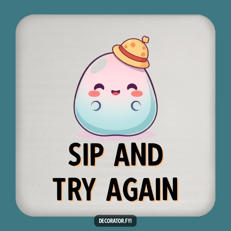 Funny Jelly Hat Coaster: Silly Drink Accessory, Tiny Humorous Gift