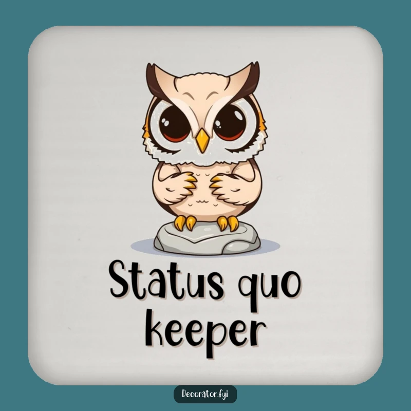 Funny Owl's Precise Placement Coaster: Protect Surfaces with Humor