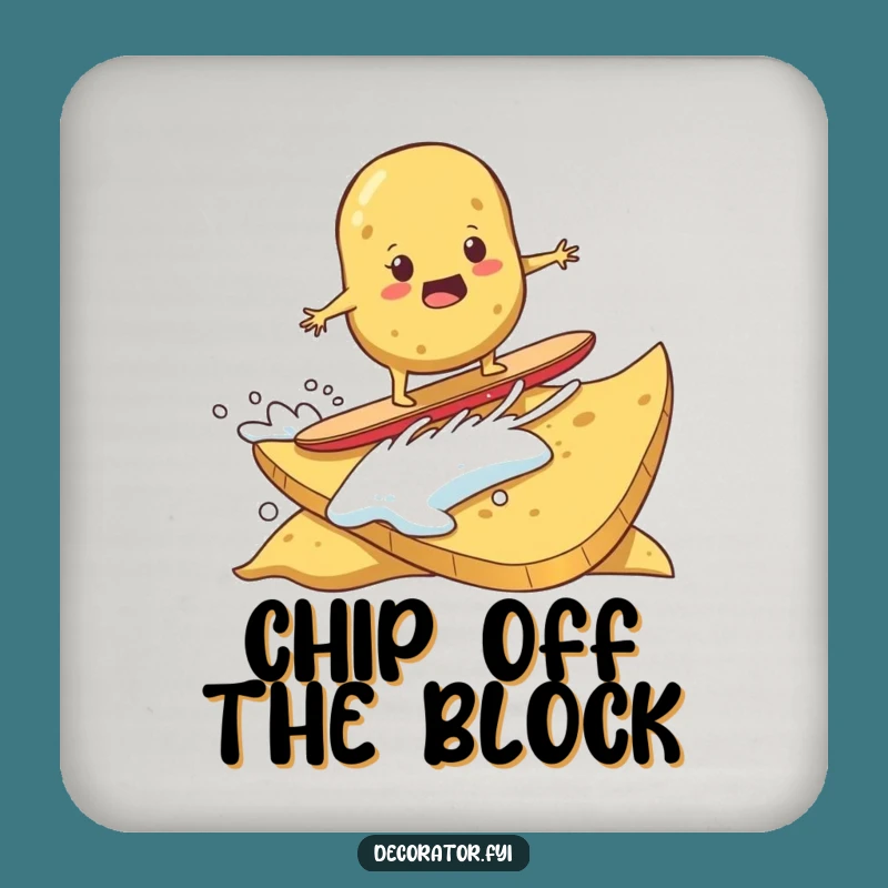 Funny Potato Surfing Chip Coaster: Hilarious Determined Protector for Your Surfaces