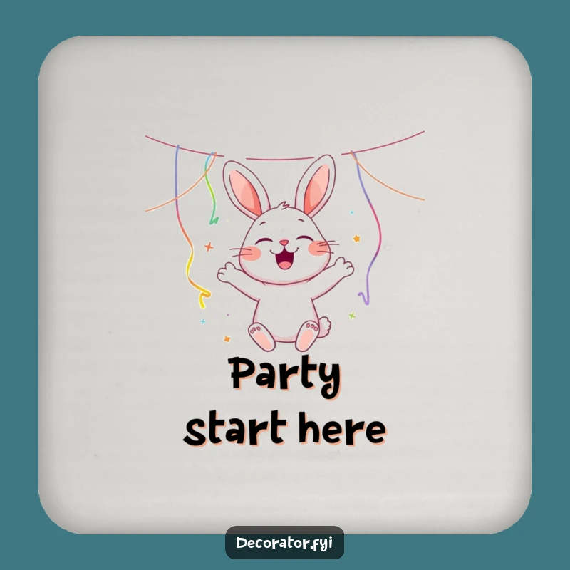 Funny Rabbit Party Coaster - Protect Surfaces & Hilarious Gift