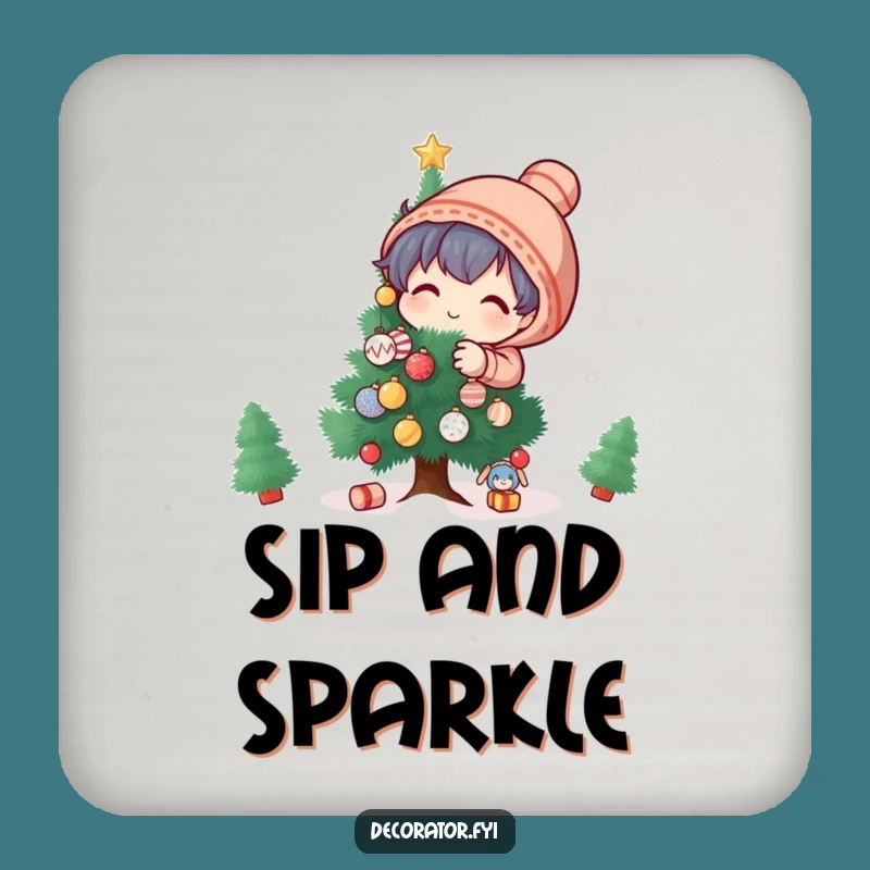 Funny Holiday Decor Coaster: Protect Surfaces with Festive Humor and Playful Charm