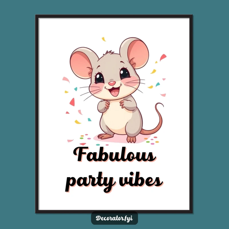Funny Mouse Confetti Poster: Add a Pop of Festive Fun to Your Walls