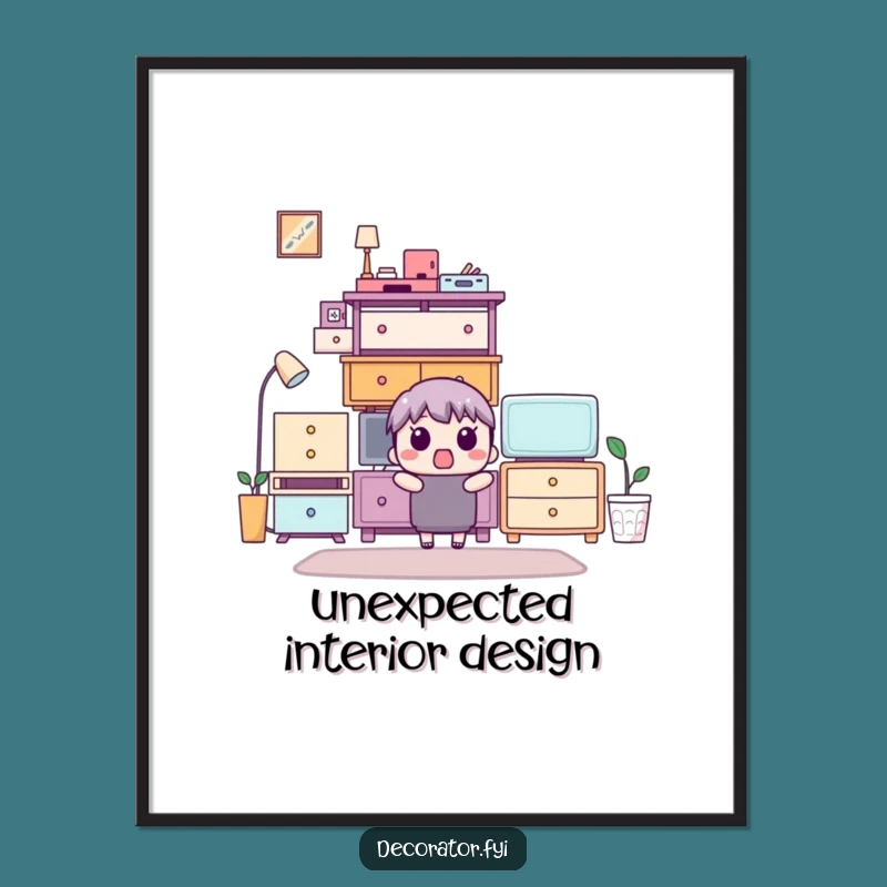 Funny Furniture Stack Poster: Hilarious Art for Walls that Appreciate Order!