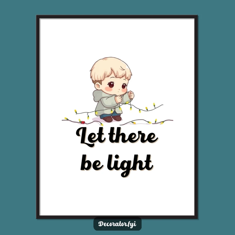 Funny Poster Print: Determined Decorator, Festive Art for a Humorous Holiday Home