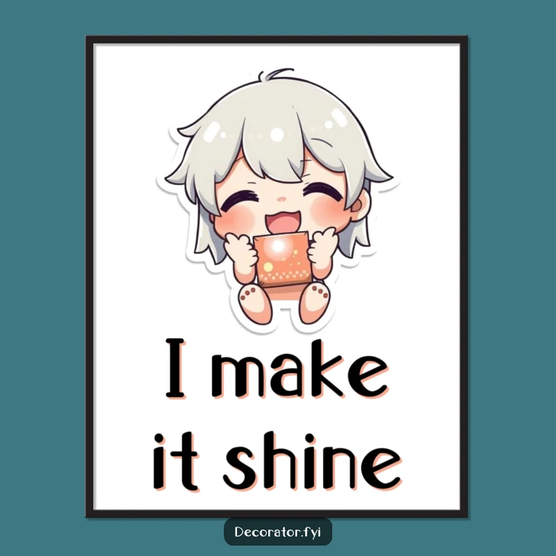 Funny Sticker Poster: Joyful Application, Humorous Wall Art Gift