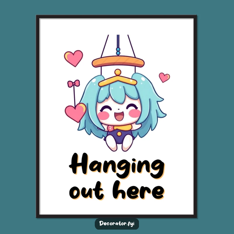 Funny Whimsical Mobile Art Poster: Joyful Character Decor Gift for Walls