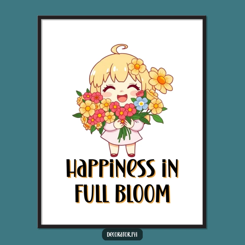 Funny Floral Joy Poster: Bring Vibrant Colors and Cheerful Humor to Your Walls