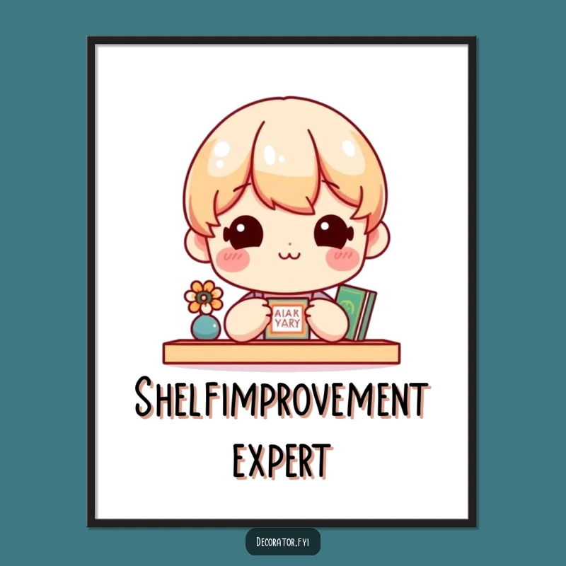 Funny Decor Dreams Poster: Cheerful Shelf Admirer - Humorous Wall Art, Perfect Gift!