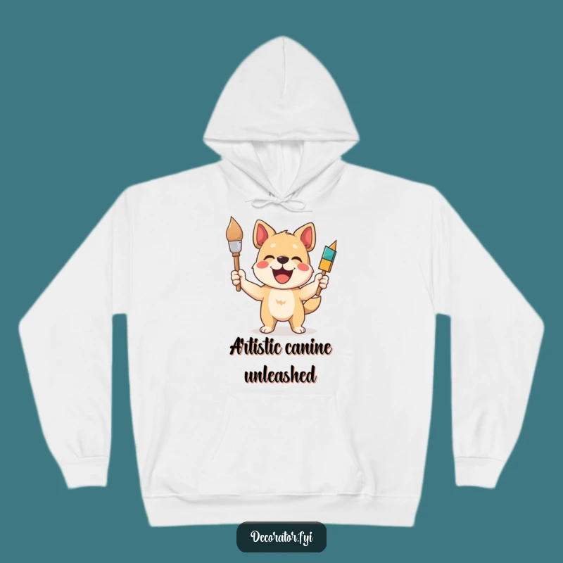 Cozy Funny Dog Painter Hoodie: Warm Up with Artful Humor, a Great Funny Gift