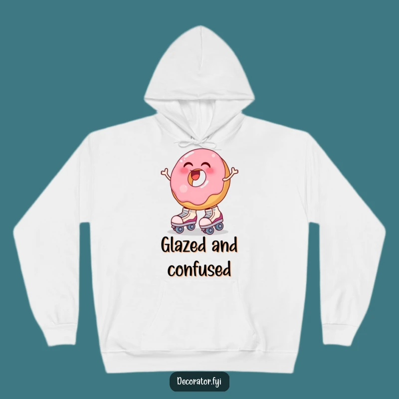 Funny Donut Roller Skate Hoodie: Cozy & Hilarious Wobbly Treat Apparel for Comfort