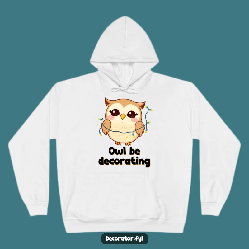 Funny Giggling Owl Hoodie: Cozy Up with Twinkling Lights & Laughter