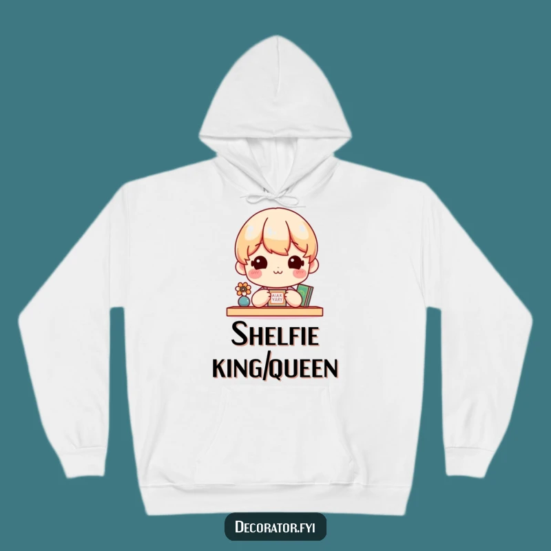 Funny Cozy Decor Hoodie: Cheerful Shelf Admirer - A Warm Humorous Gift for Home Lovers!