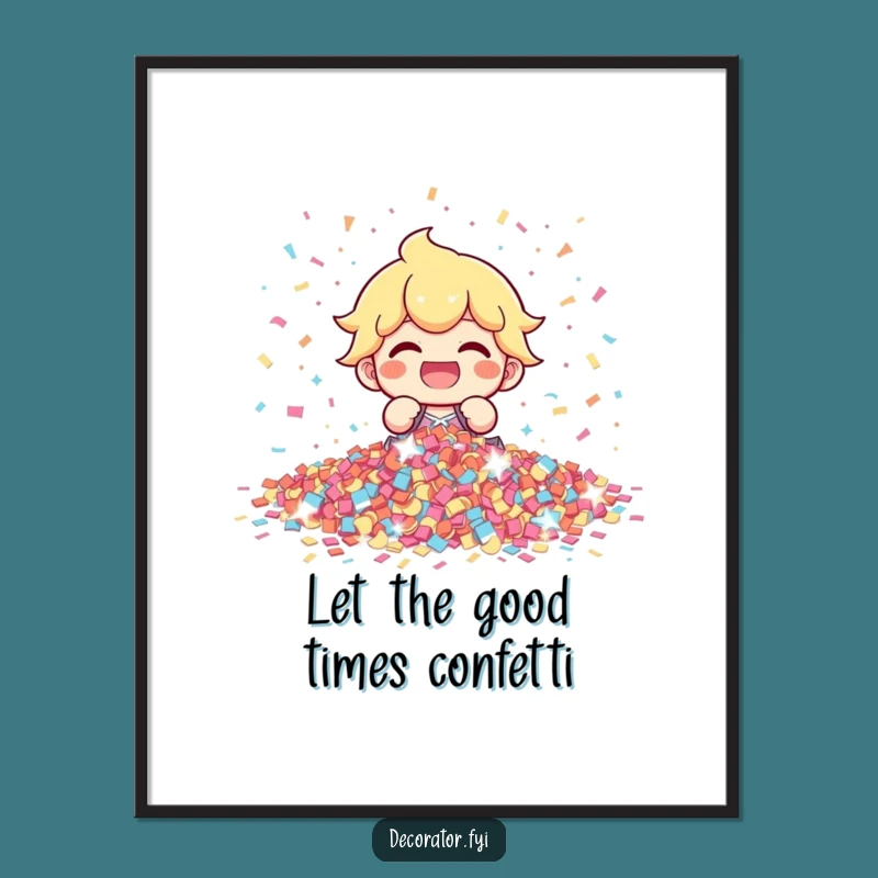 Free Printable Confetti Character Wall Art: Funny Downloadable Art for a Festive Space