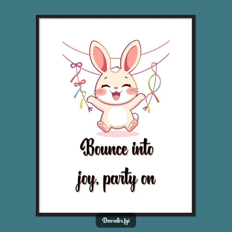 Free Printable Funny Rabbit Streamer Wall Art - Joyful Downloadable Decor for Rooms