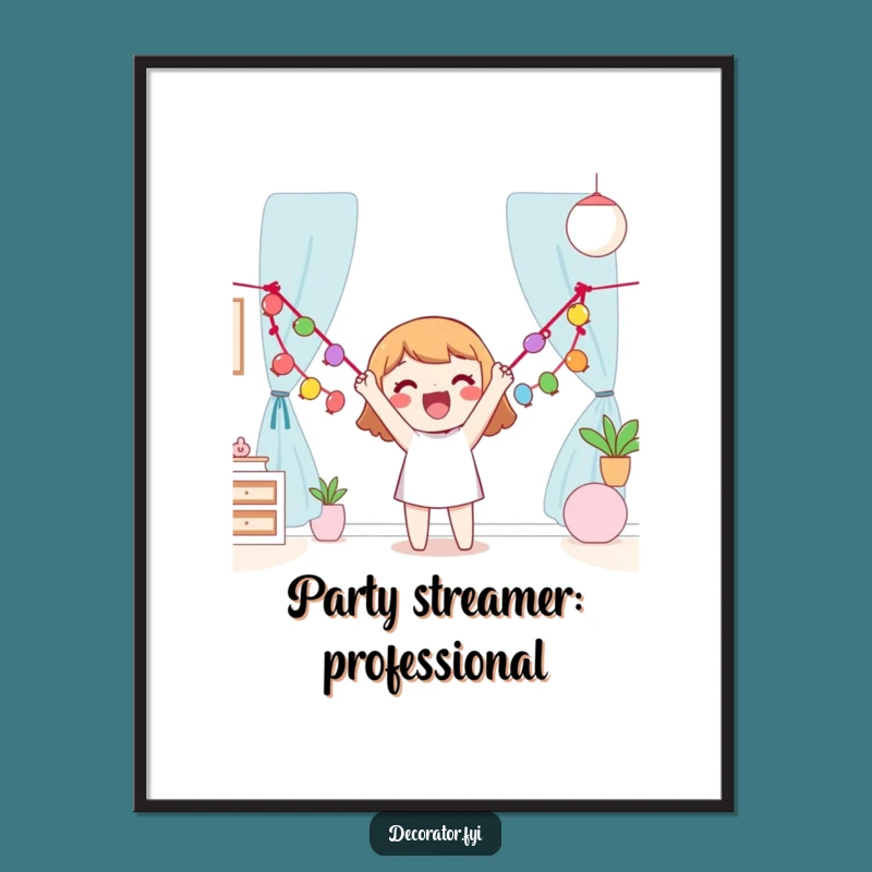 Free Printable Wall Art: Festive Garland Decorator Character Downloadable Art