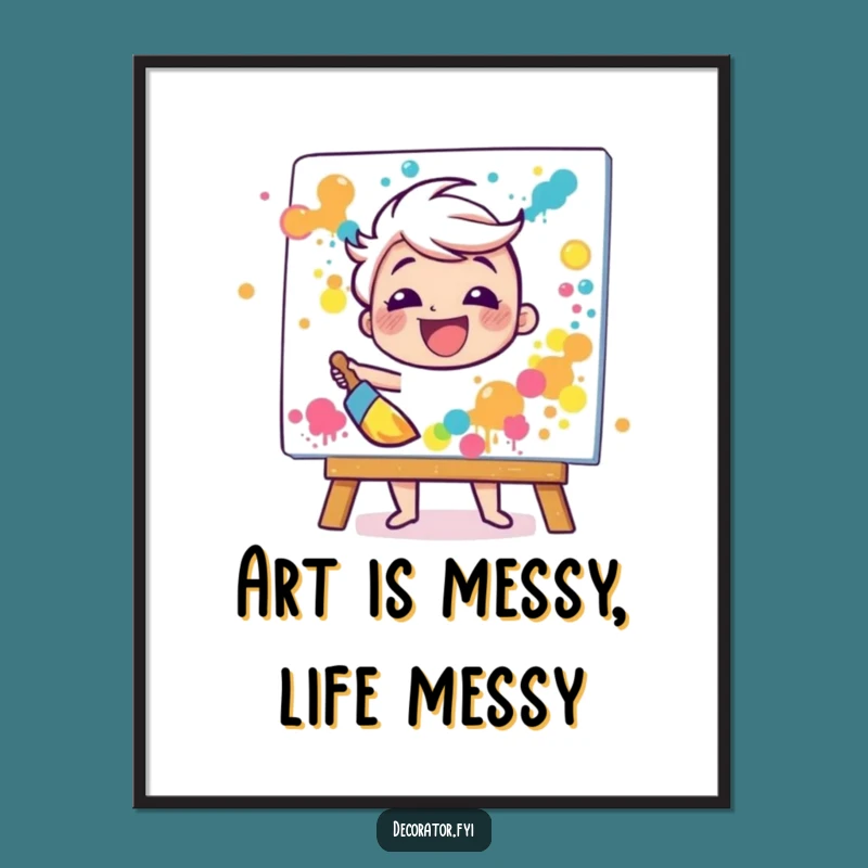 Free Printable Wall Art Funny Splatter Paint - DIY Downloadable Decor Gift